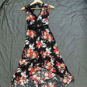 Floral dress open back